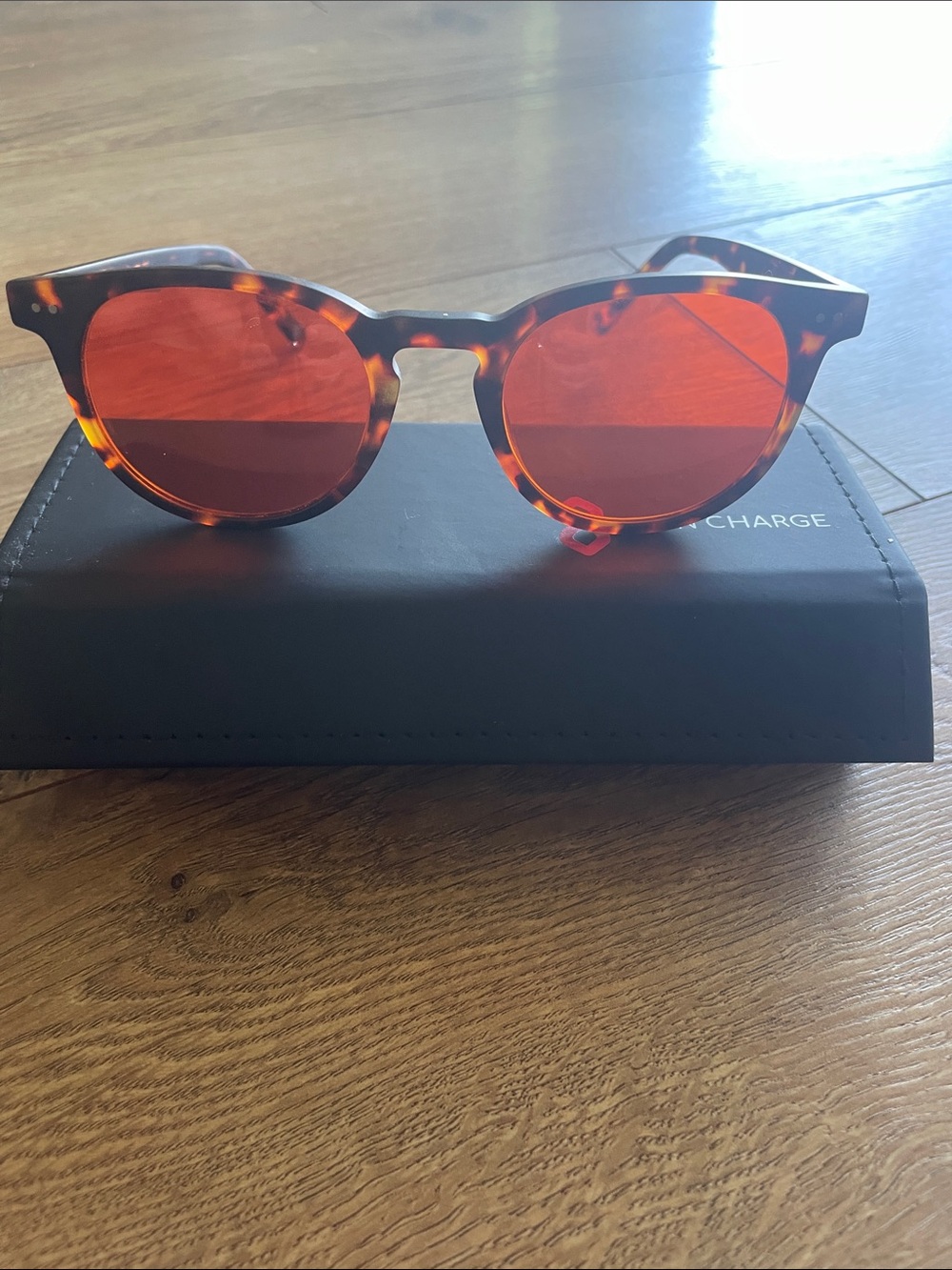 Tortoiseshell Round red light glasses unisex